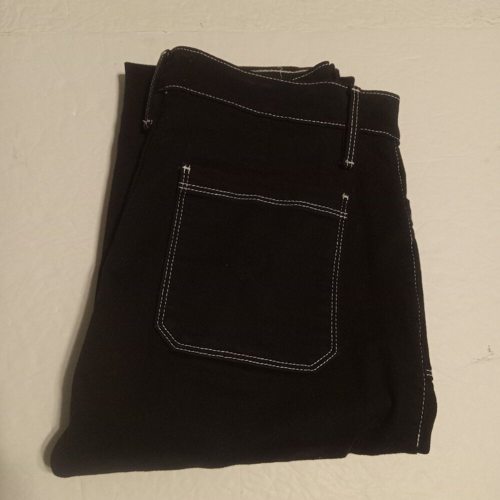 FRAME Women's Black Denim Le Bardot Crop Flare Jeans Size 26 CSLBCF064